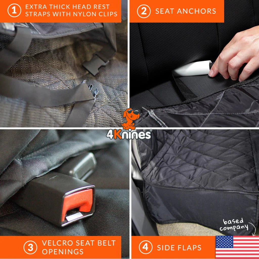 Grey X-Large Dog Seat Cover with Hammock F256