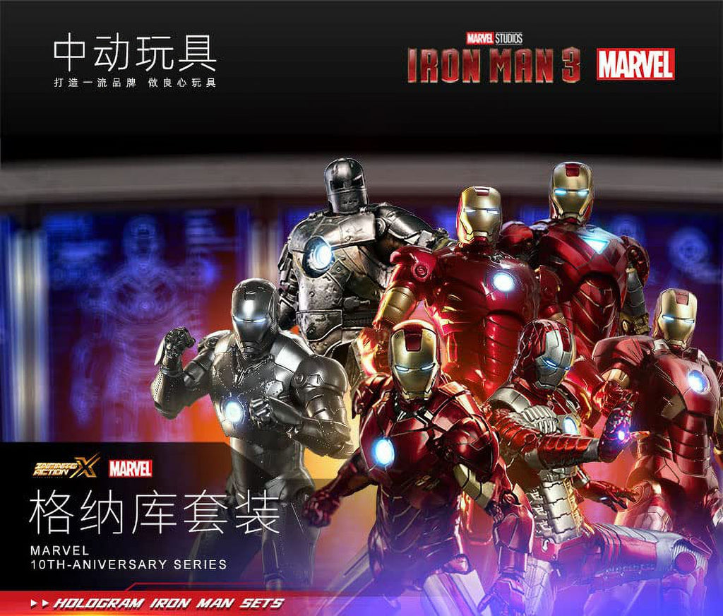 1/10 Scale Iron Man MK2 Holographic Gnaku Set Collectible Action Figure N962171