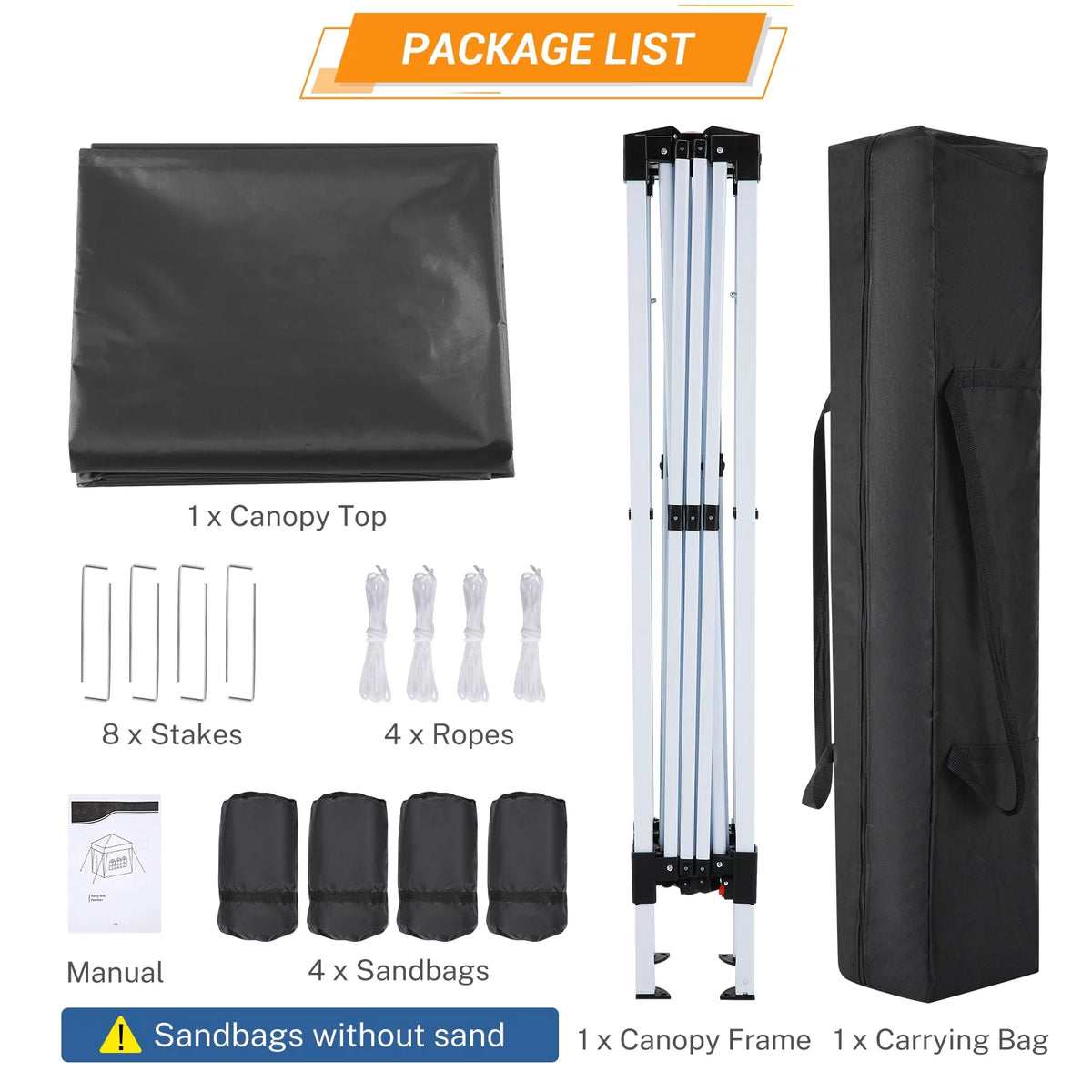 10'x10' Pop Up Canopy Tent with Carrying Bag, White P961