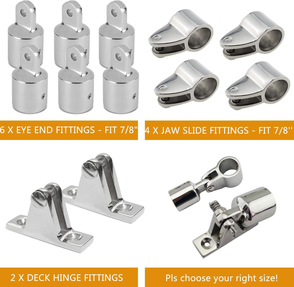 12Set Stainless Steel Boat Deck Hinge Fittings Hardware C8133