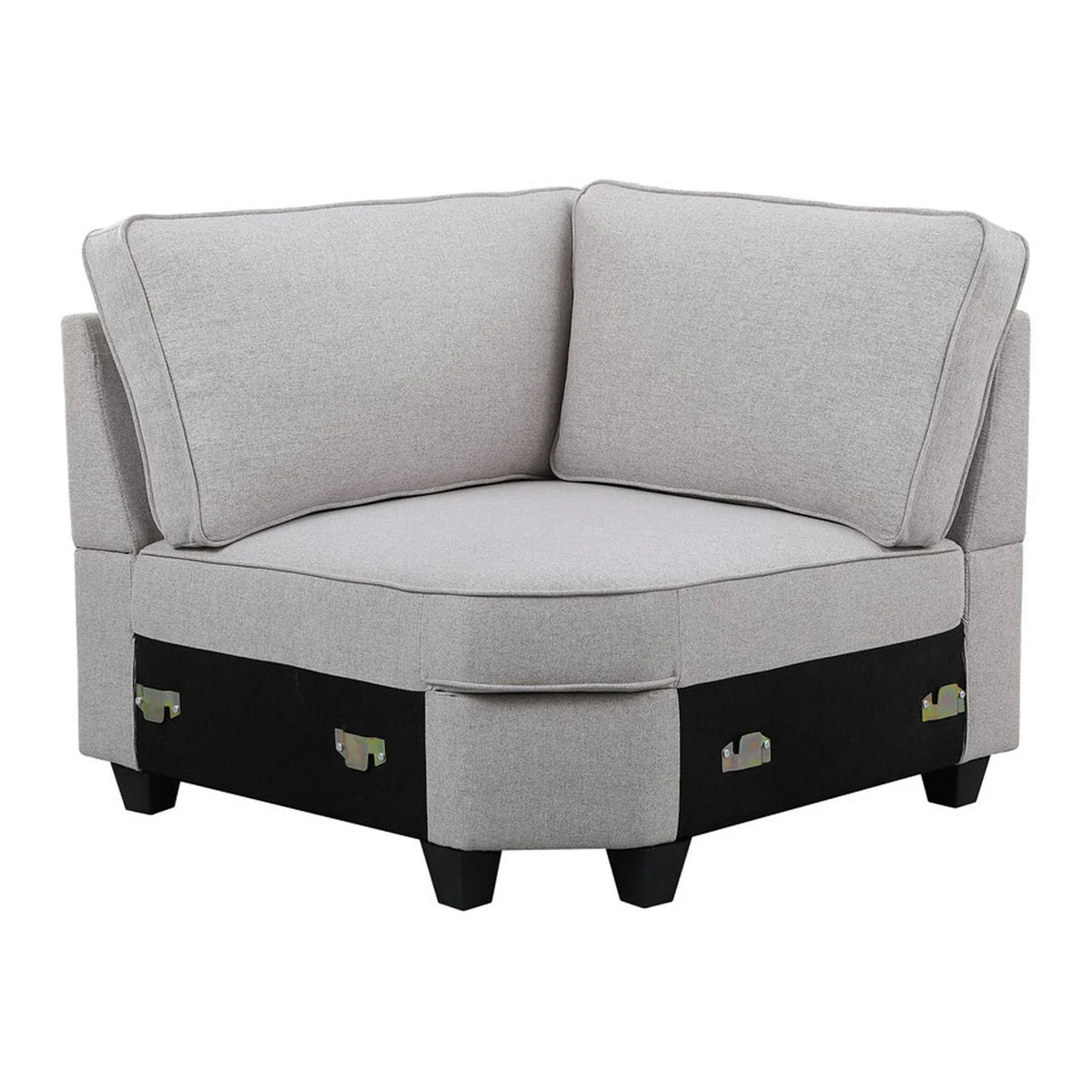 Dark Gray Linen 7Pc Modular Sectional Sofa Chaise and Ottoman H76112