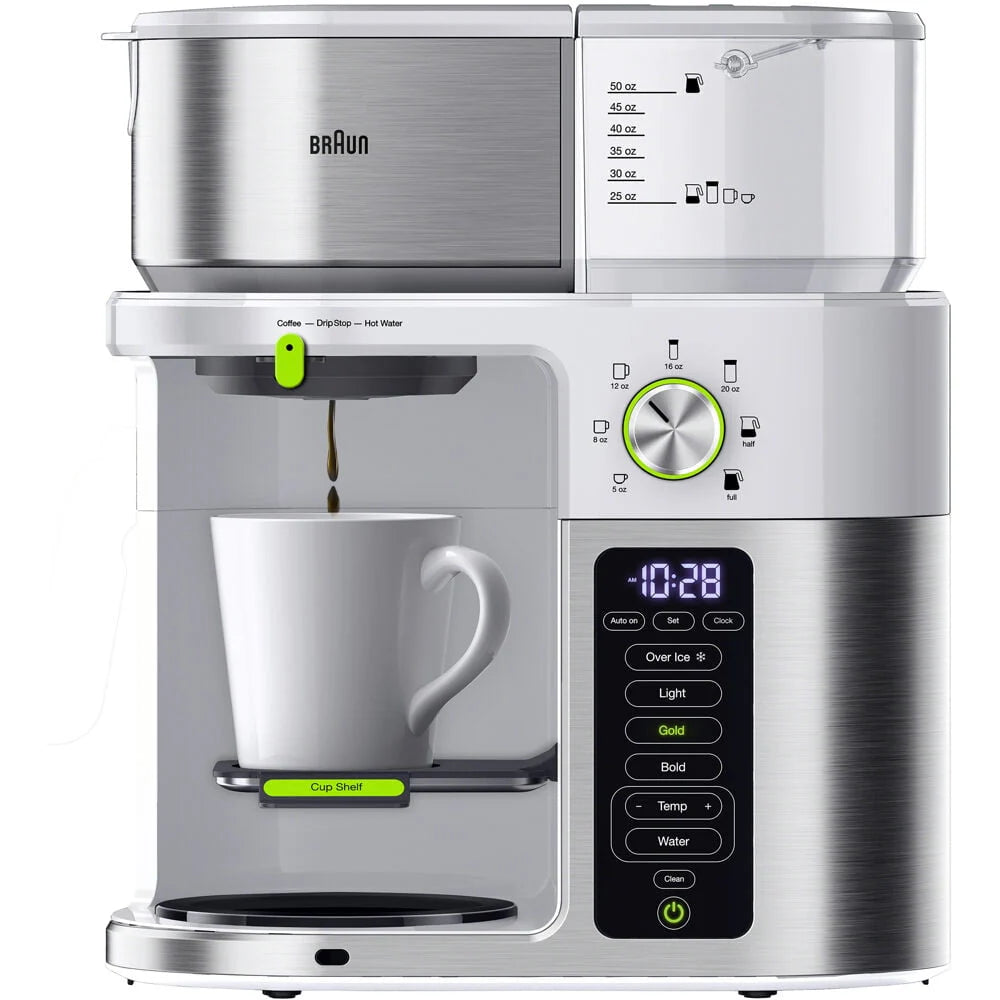 10-Cup SCA Certified Coffee Maker with Glass Carafe in White S240