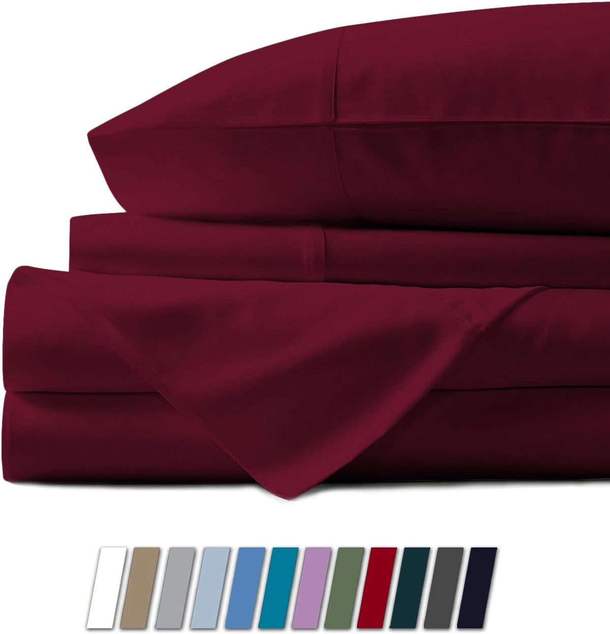 100% Egyptian Cotton California King Sheet Set, Stone Grey, Deep Pocket W10635