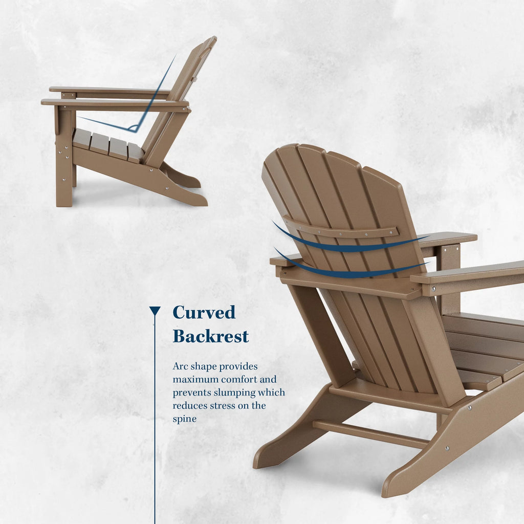 Black All Weather Resistant Poly Lumber Adirondack Chair P114529