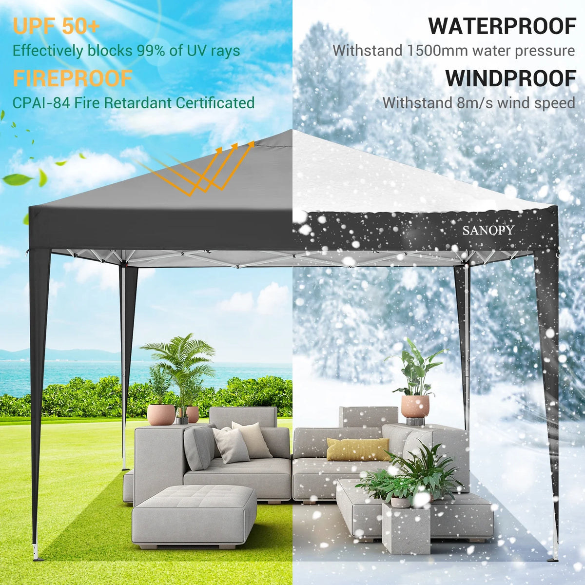 10'x10' Pop Up Canopy Tent with Carrying Bag, White P961