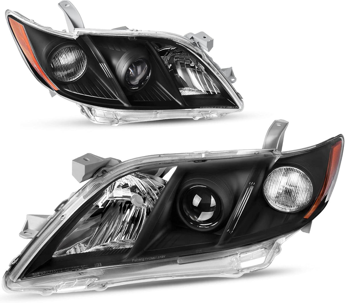 Chrome Housing Amber Reflector Clear Lens Headlight Assembly H6618