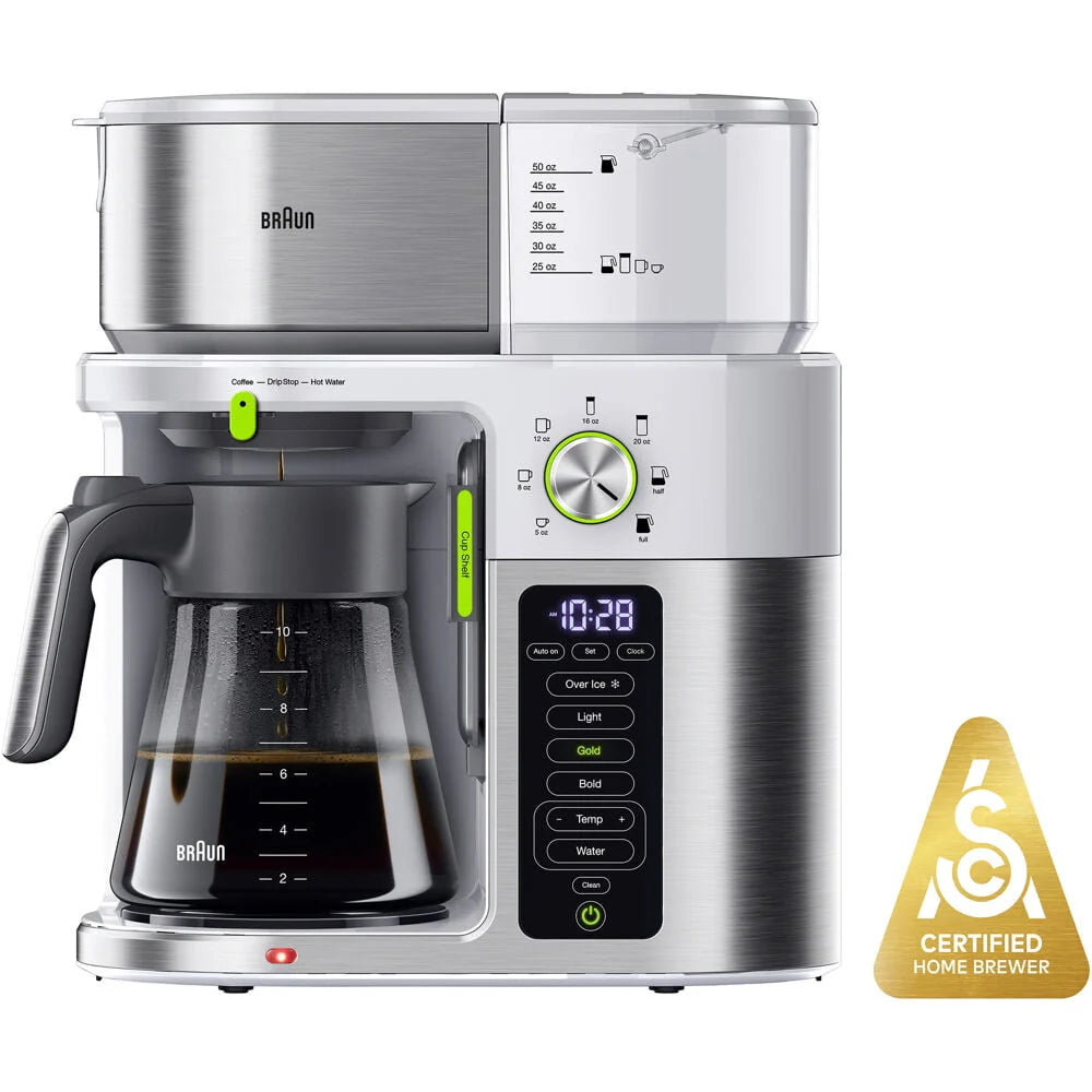 10-Cup SCA Certified Coffee Maker with Glass Carafe in White S240