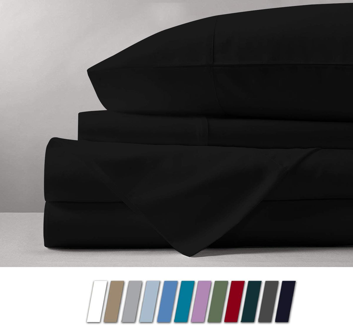 100% Egyptian Cotton California King Sheet Set, Stone Grey, Deep Pocket W10635