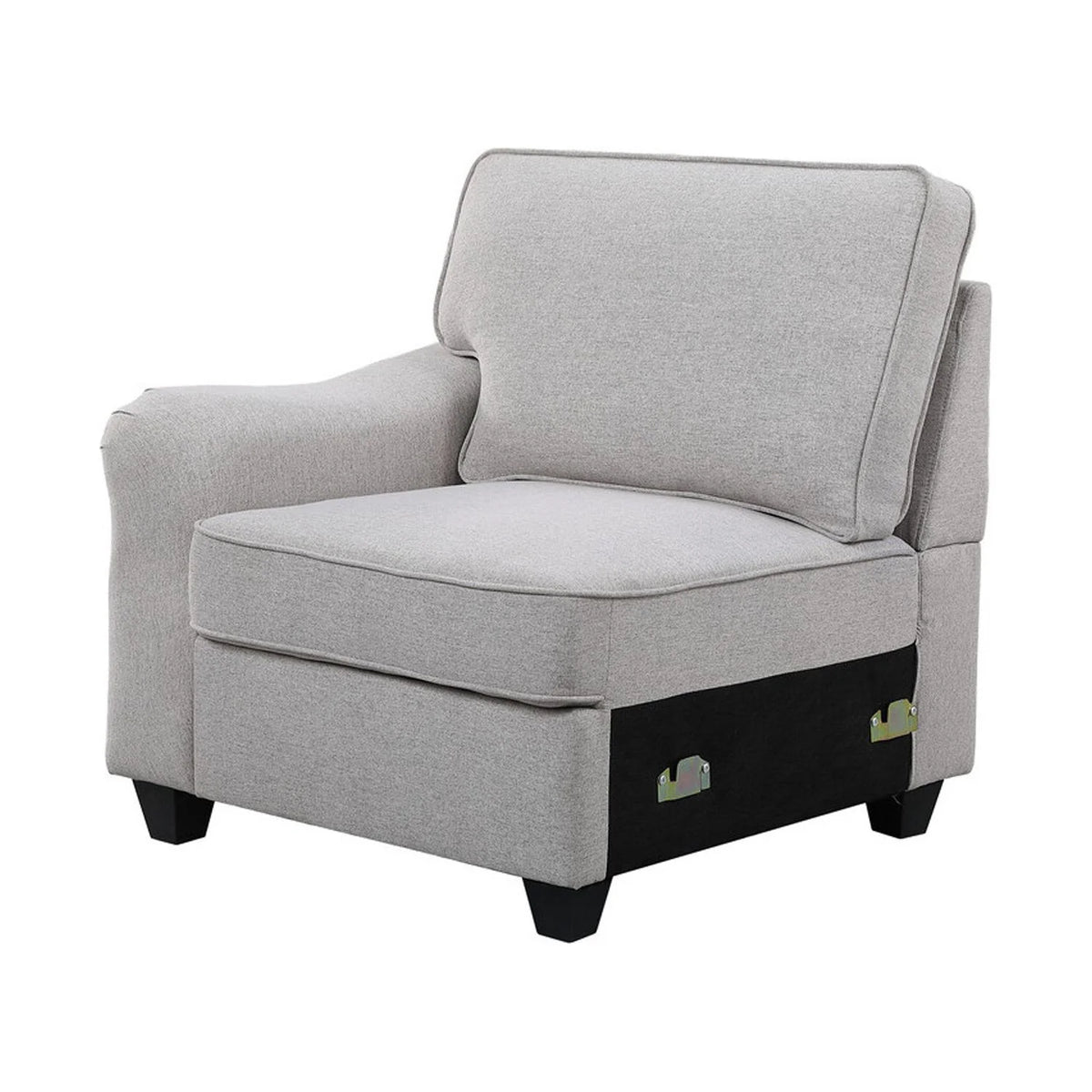 Dark Gray Linen 7Pc Modular Sectional Sofa Chaise and Ottoman H76112