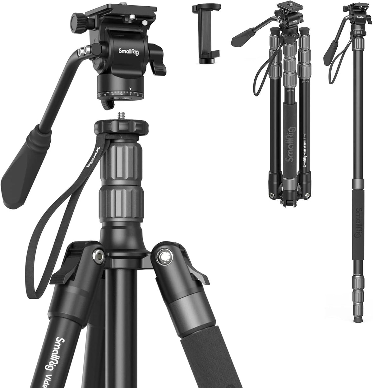 Aluminum Video Tripod Monopod with Fluid Head B959