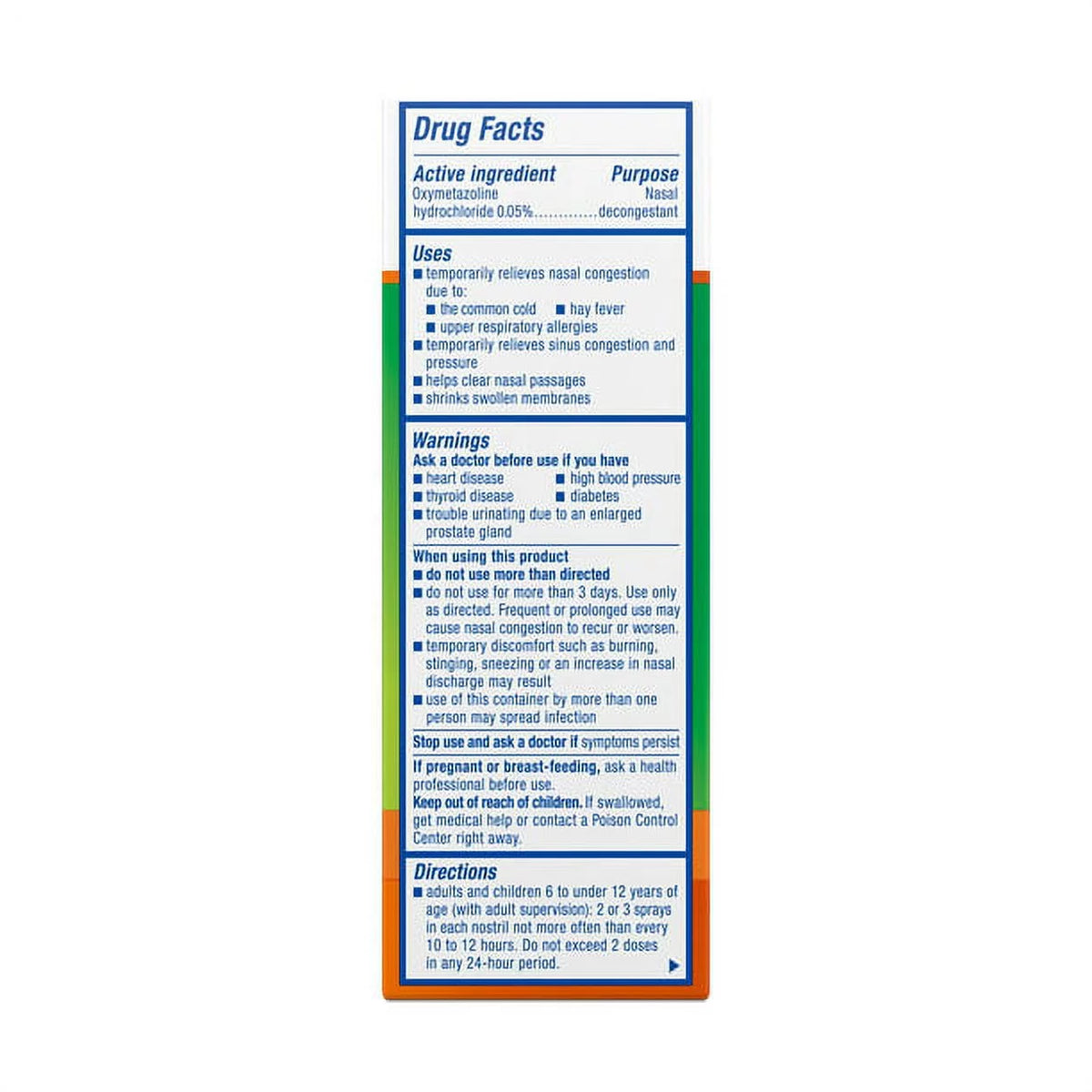0.5 oz 4 Pack No-Drip Liquid Nasal Spray D6727
