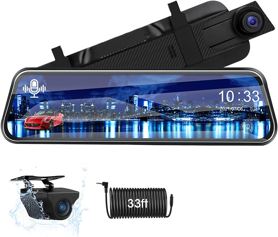 10'' Rearview Mirror Dash Cam with Front and Rear Dual Full HD Y84837