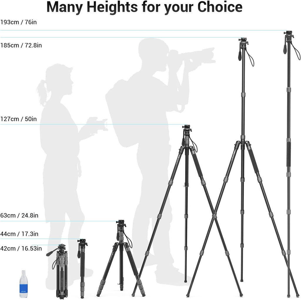Aluminum Video Tripod Monopod with Fluid Head B959
