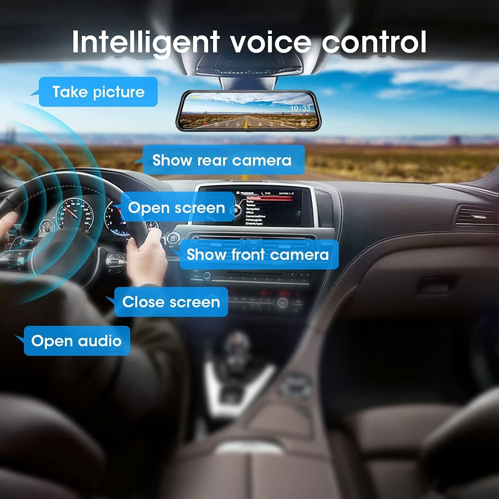 10'' Rearview Mirror Dash Cam with Front and Rear Dual Full HD Y84837