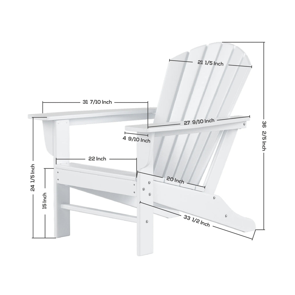 Black All Weather Resistant Poly Lumber Adirondack Chair P114529
