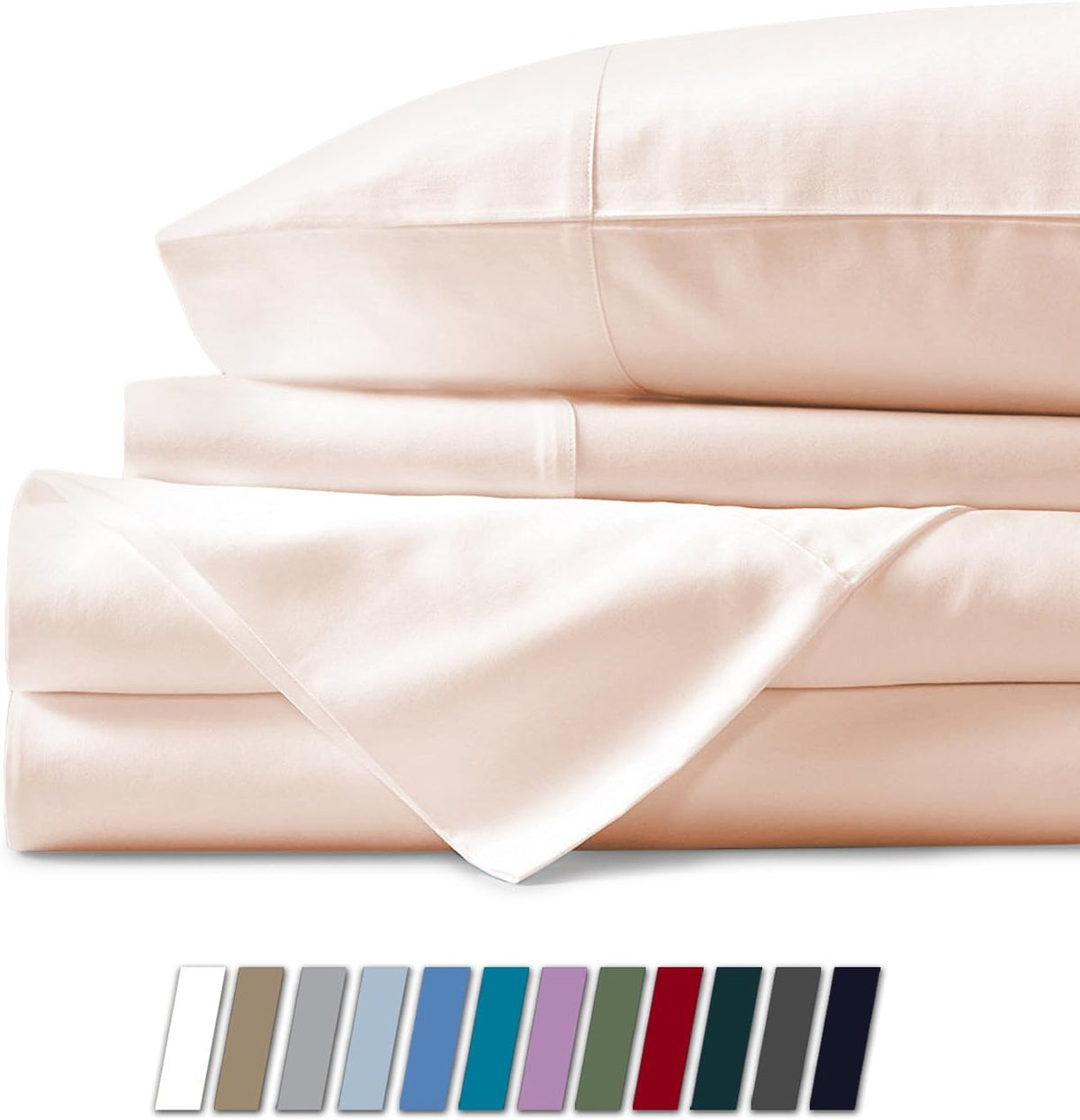 100% Egyptian Cotton California King Sheet Set, Stone Grey, Deep Pocket W10635