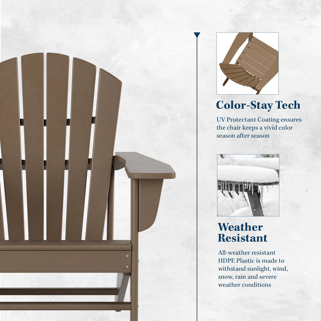 Black All Weather Resistant Poly Lumber Adirondack Chair P114529