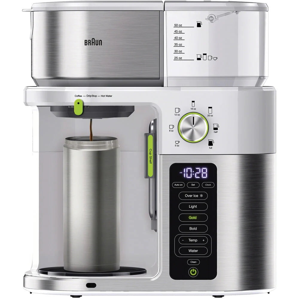 10-Cup SCA Certified Coffee Maker with Glass Carafe in White S240