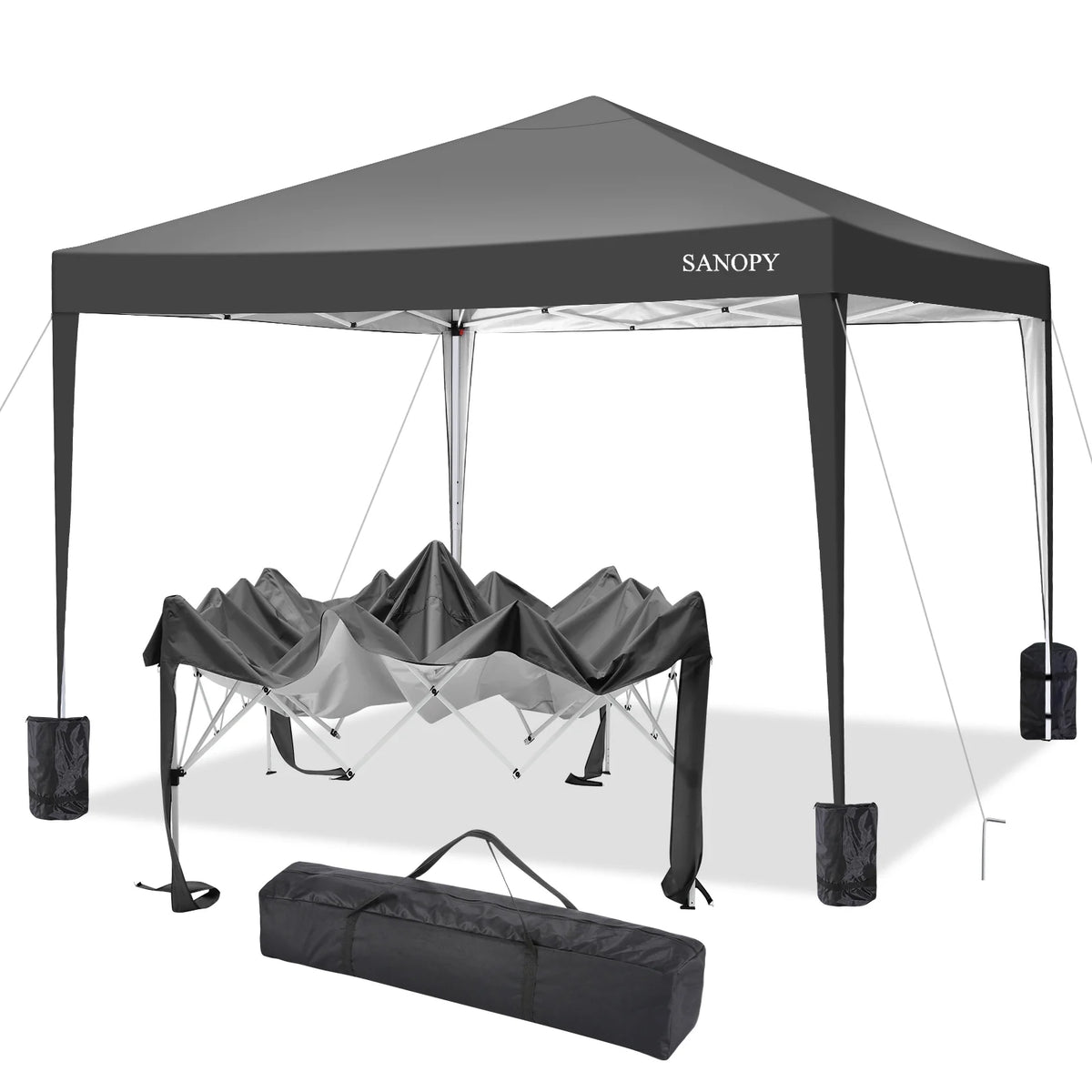10'x10' Pop Up Canopy Tent with Carrying Bag, White P961
