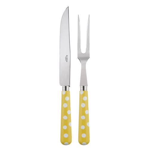 White Dots Yellow Carving Set U556